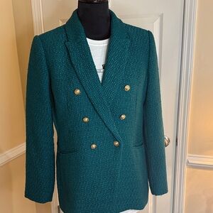 Rachel Zoe Green Double-Breasted Blazer.